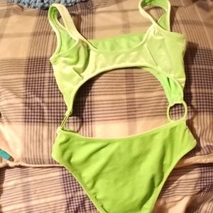 Neon one piece bathing suit